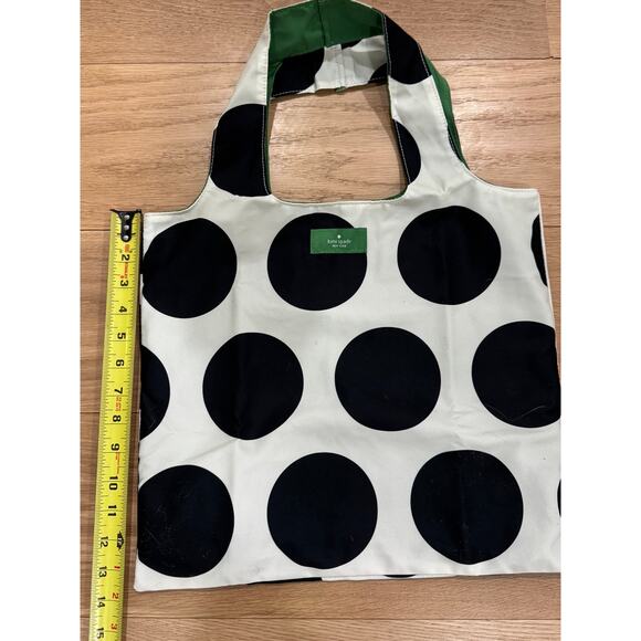 New Kate Spade Black and White Polka Dot Reversible Tote Bag - Picture 6 of 6